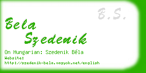 bela szedenik business card